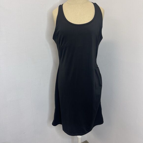 Toad And Co Medium Women’s Black Dress Midi Tank Criss Cross Back Built In Bra - Picture 1 of 5